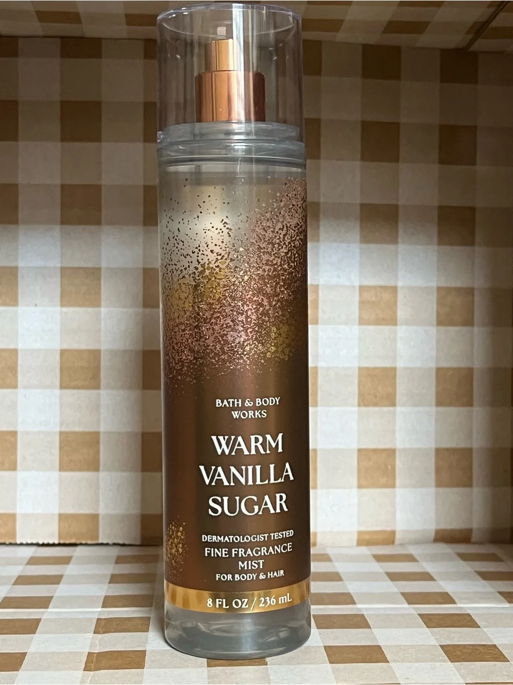 Bath & Body Works Warm Vanilla Sugar Fine Fragrance Mist - Brown & Gold